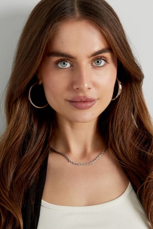 unisex necklace twisted short - Gold color-3.0mm h5 Picture2